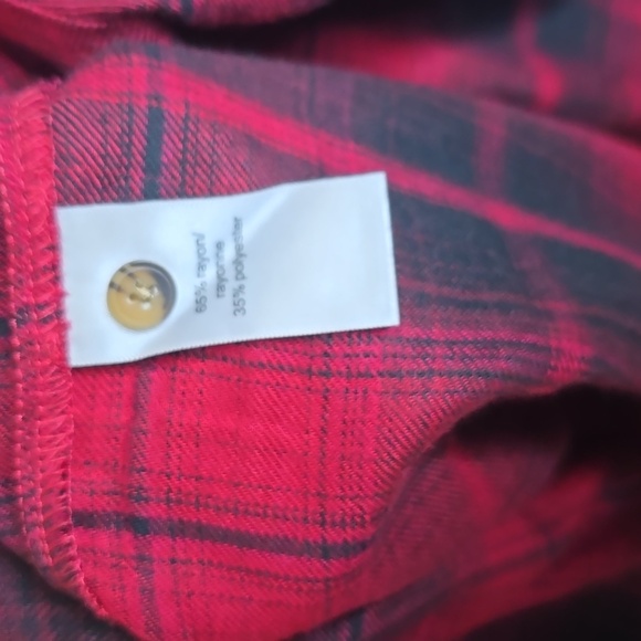 Maurices Red/Black Country Plaid Long Sleeve Button Down Size XXL - Picture 5 of 5